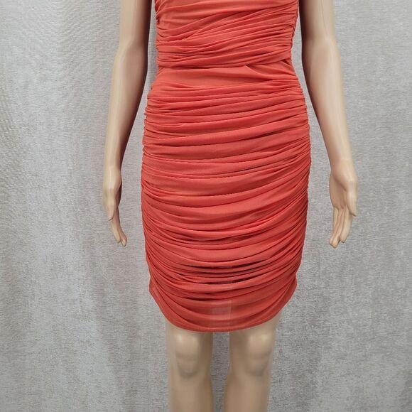 Michael Costello x REVOLVE Honor Mini Dress in Rust Ruched Bodycon - Picture 5 of 13